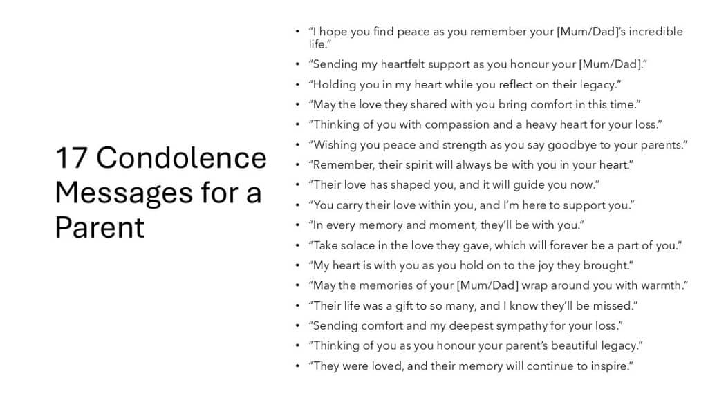 condolence messages for parent