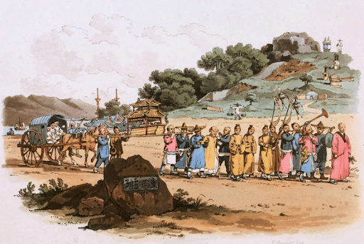 depiction of traditional chinese funeral