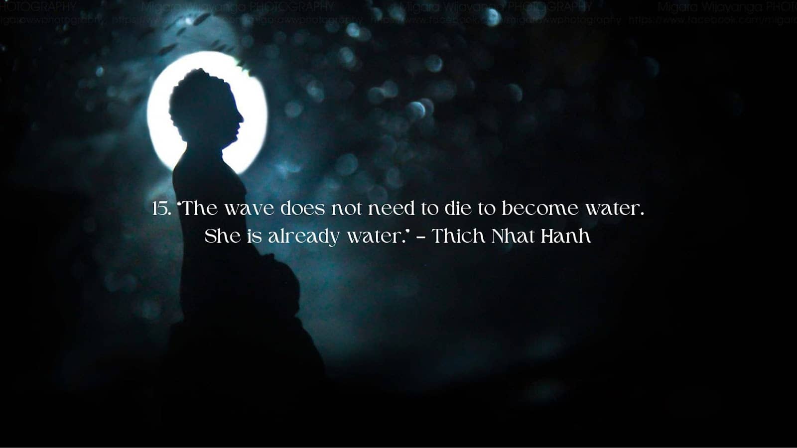 Buddhism Quote - The wave does not need to die to become water. She is alreadyy water. by Thich Nhat Hanh