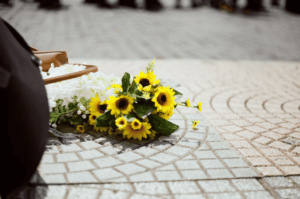 flowers on the floor.